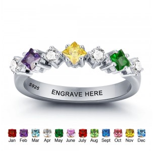 Birthstone Ring, Personalized Engravable Ring, JEWJORI101969